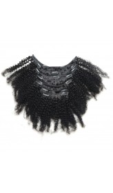 Afro Kinky Nappy Clip in Hair Extensions for Black Women Real Brazilian Virgin Human Hair Clip Ins Natural Color 7pcs/set